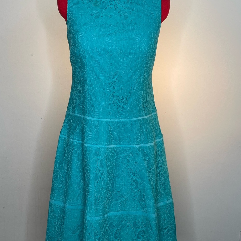 Jones New York Turquoise Lace Midi Dress